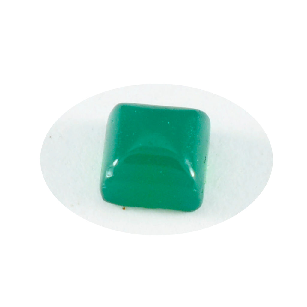 Green Onyx 1PC Large 11x11 MM Square Cabochon Green Shine semi Precious Loose Gemstones