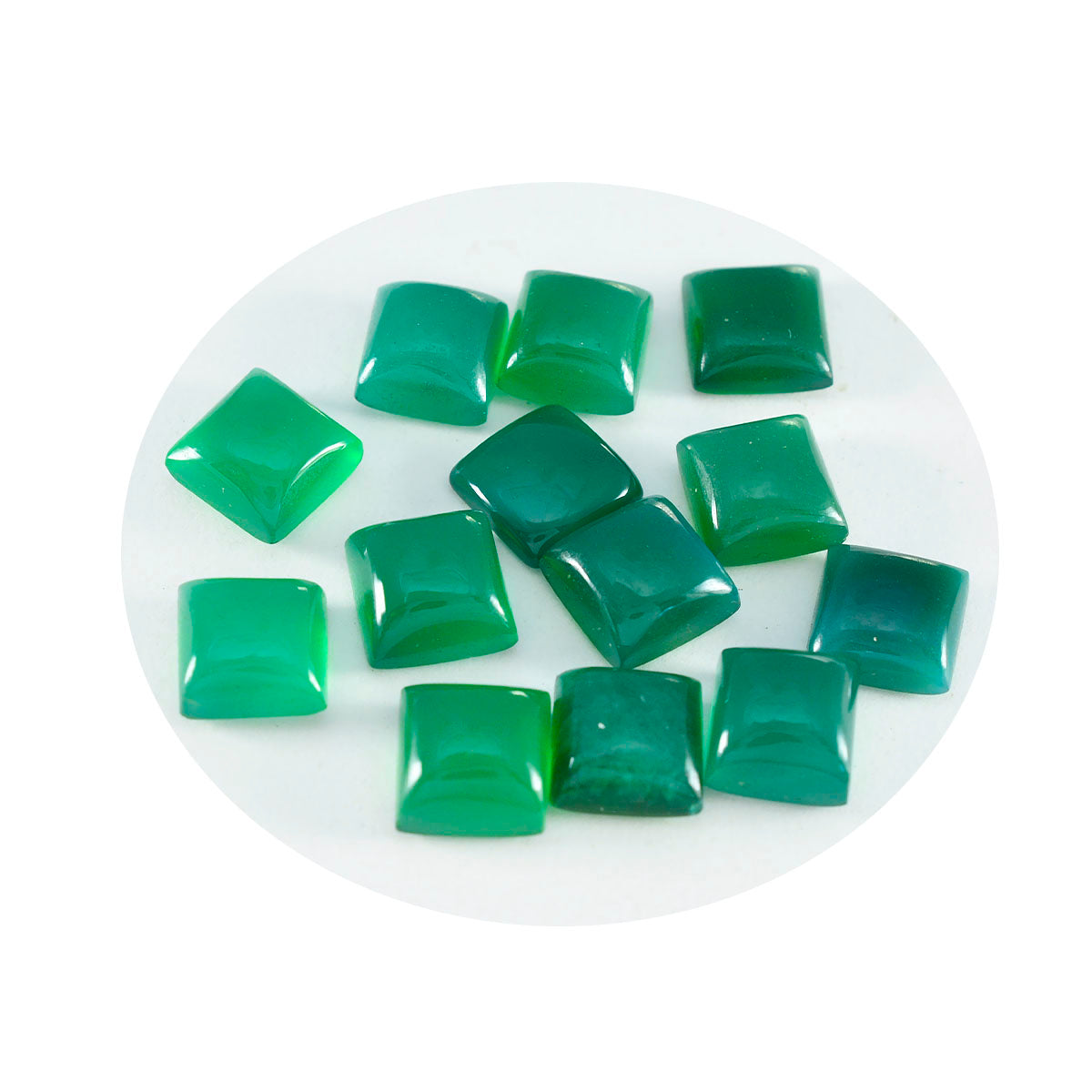 Green Onyx 10PC Tiny 5x5 MM Square Cabochon Green Brilliant semi Precious Loose Gemstones