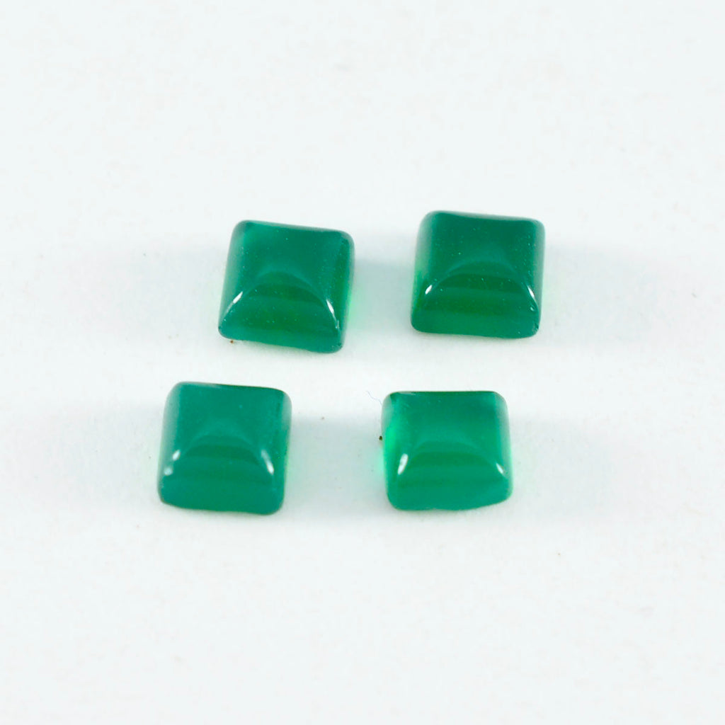 Green Onyx 1PC Tiny 6x6 MM Square Cabochon Green Sparkling semi Precious Semi Precious Gemstone