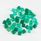 Green Onyx 10PC Tiny 4x4 MM Square Cabochon Green Fiery semi Precious Loose Gemstone