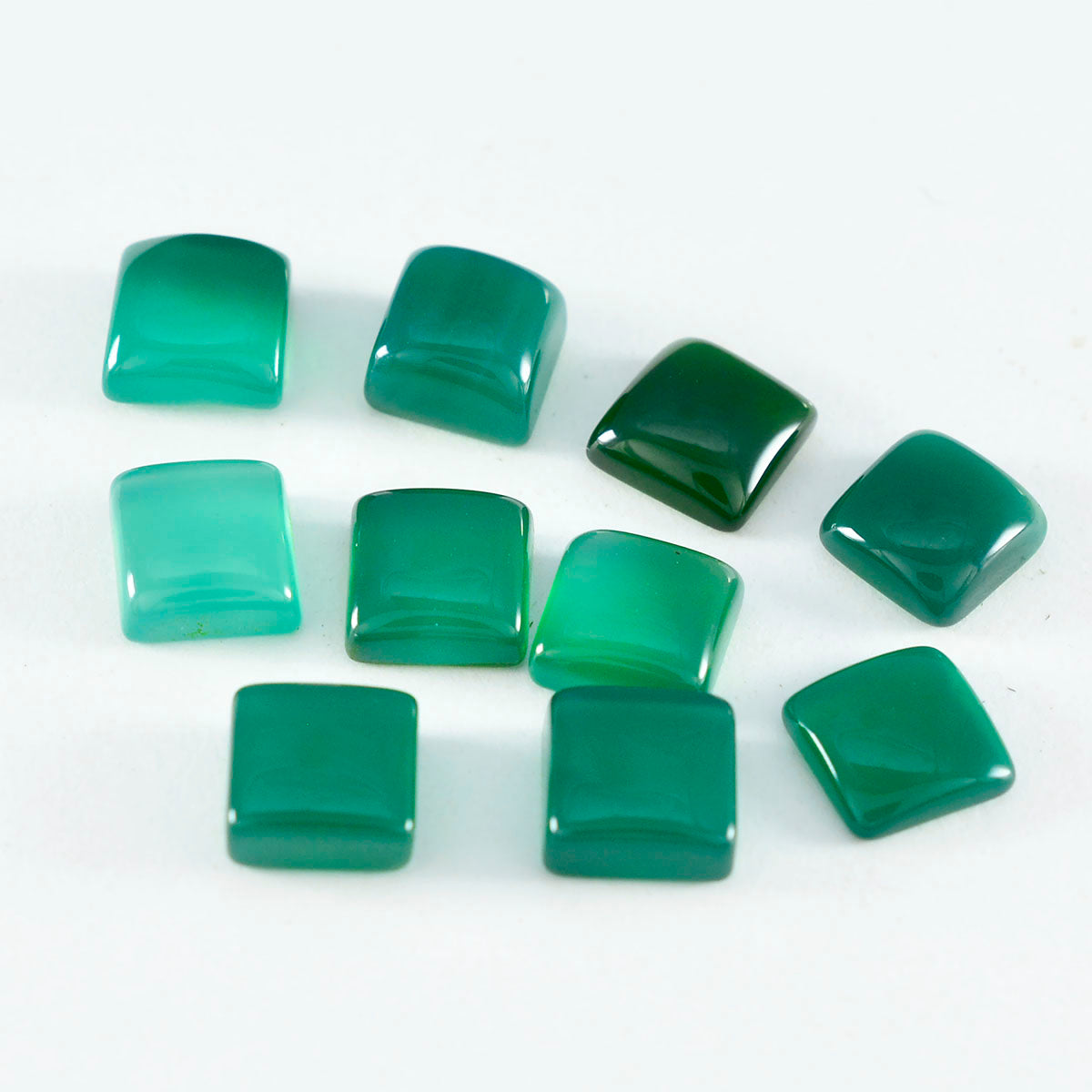 Green Onyx 1PC Small 7x7 MM Square Cabochon Green Polished semi Precious Precious Gemstone