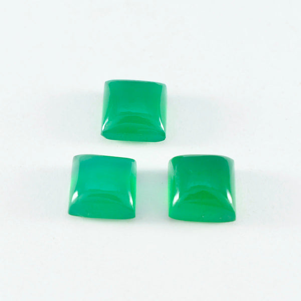 Green Onyx 1PC Medium 9x9 MM Square Cabochon Green Luster semi Precious Loose Gems