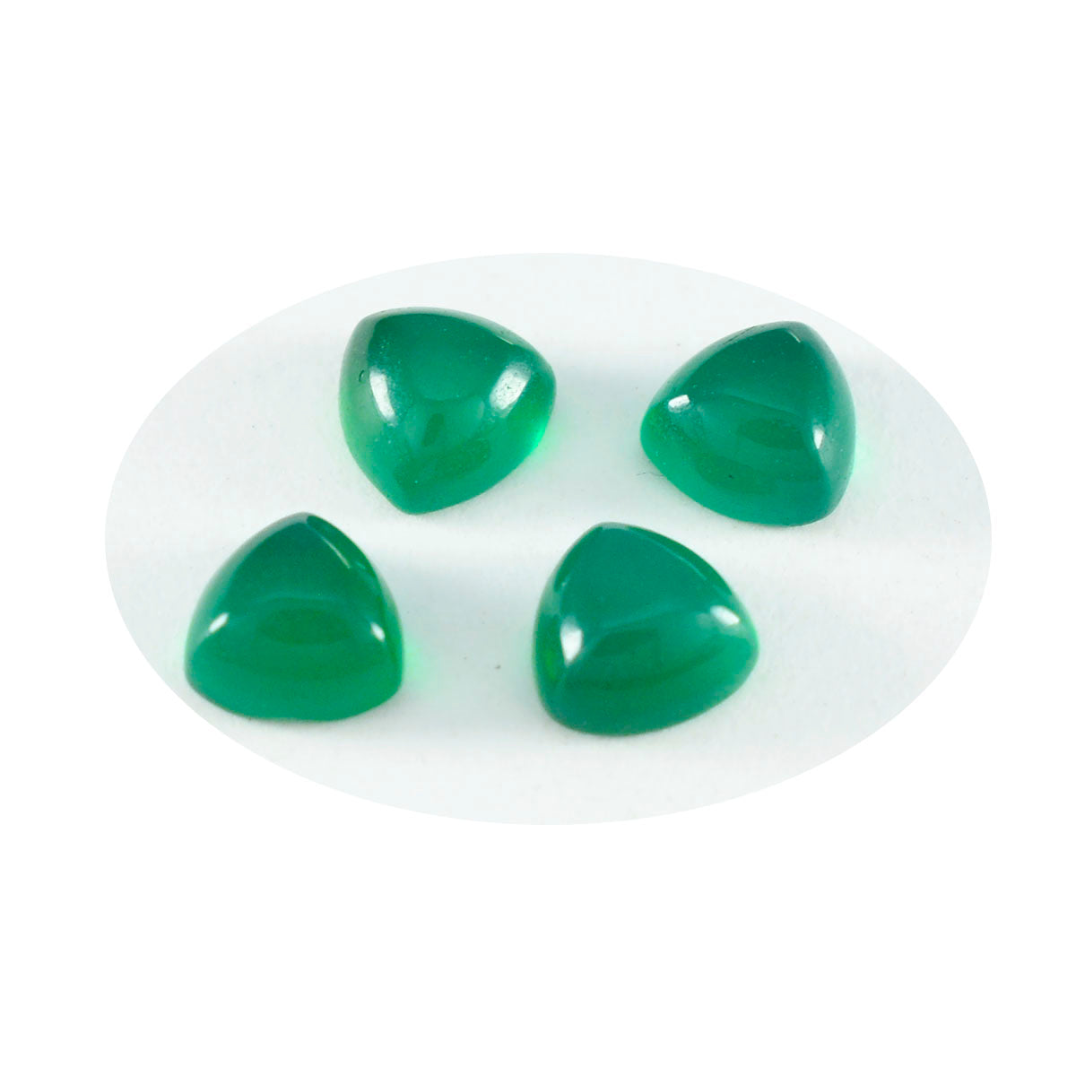 Green Onyx 1PC Large 10x10 MM Triangle Cabochon Green Brilliant semi Precious Precious Gemstone