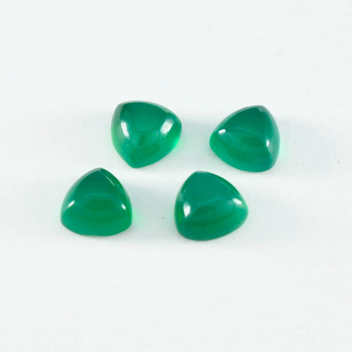 Green Onyx 1PC Large 10x10 MM Triangle Cabochon Green Brilliant semi Precious Precious Gemstone