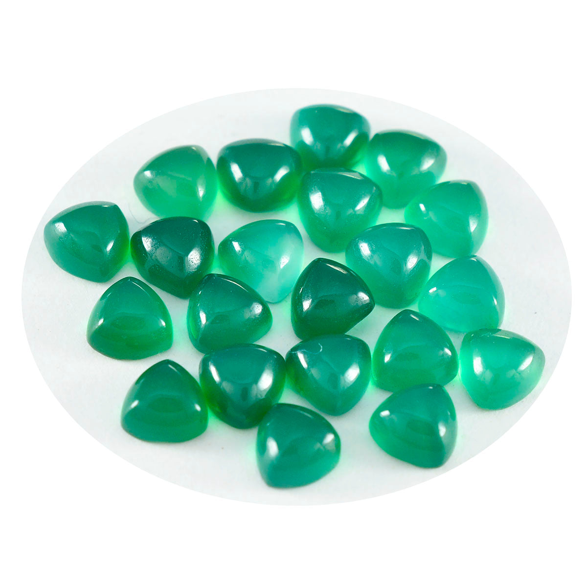 Green Onyx 10PC Tiny 5x5 MM Triangle Cabochon Green Natural semi Precious Gems