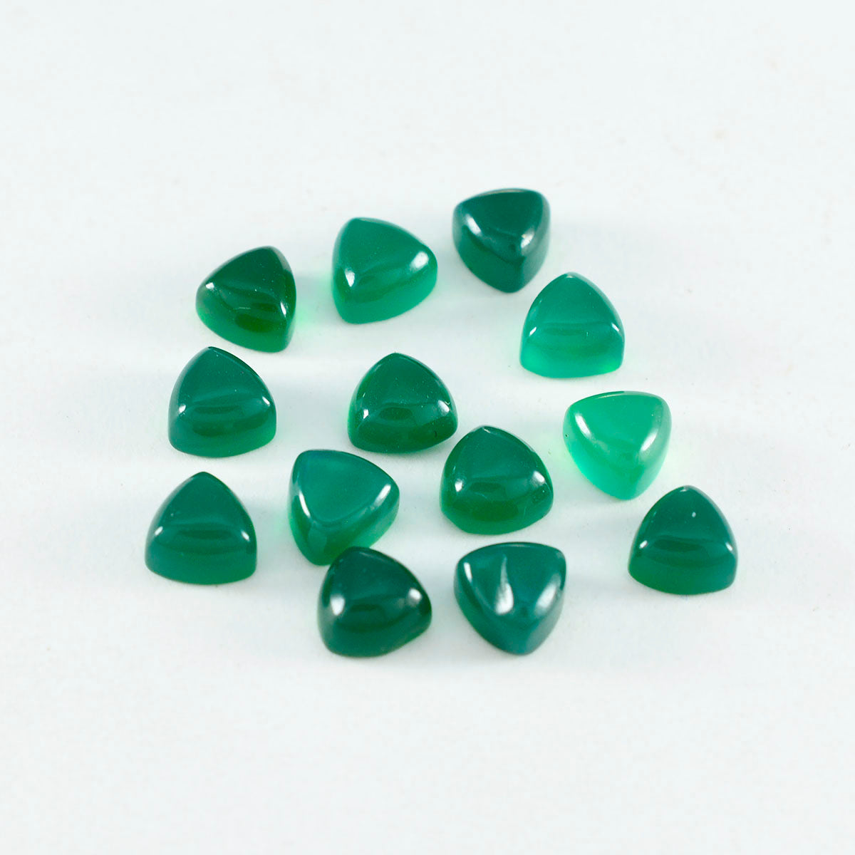 Green Onyx 1PC Small 8x8 MM Triangle Cabochon Green Pure semi Precious Loose Gemstones