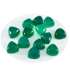 Green Onyx 1PC Medium 9x9 MM Triangle Cabochon Green Fiery semi Precious Semi Precious Gemstone