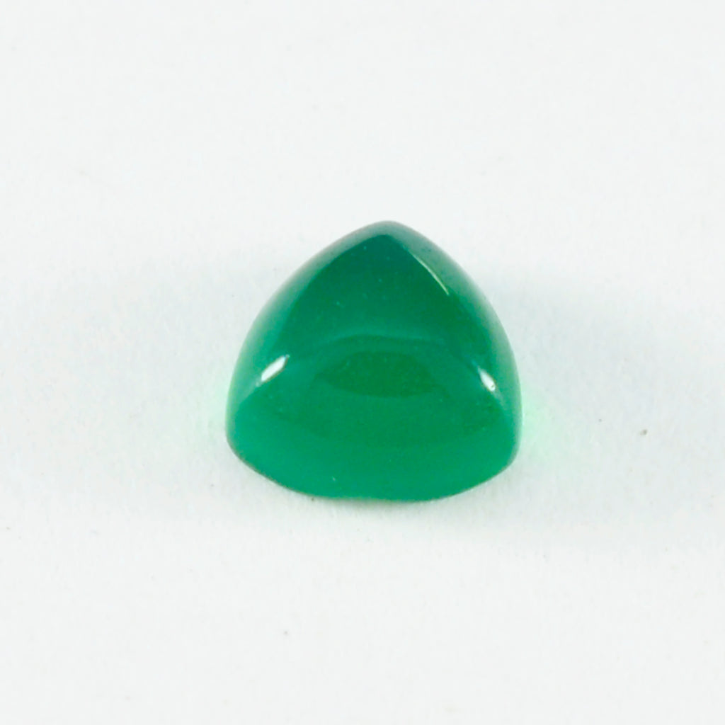 Green Onyx 1PC Large 10x10 MM Triangle Cabochon Green Brilliant semi Precious Precious Gemstone