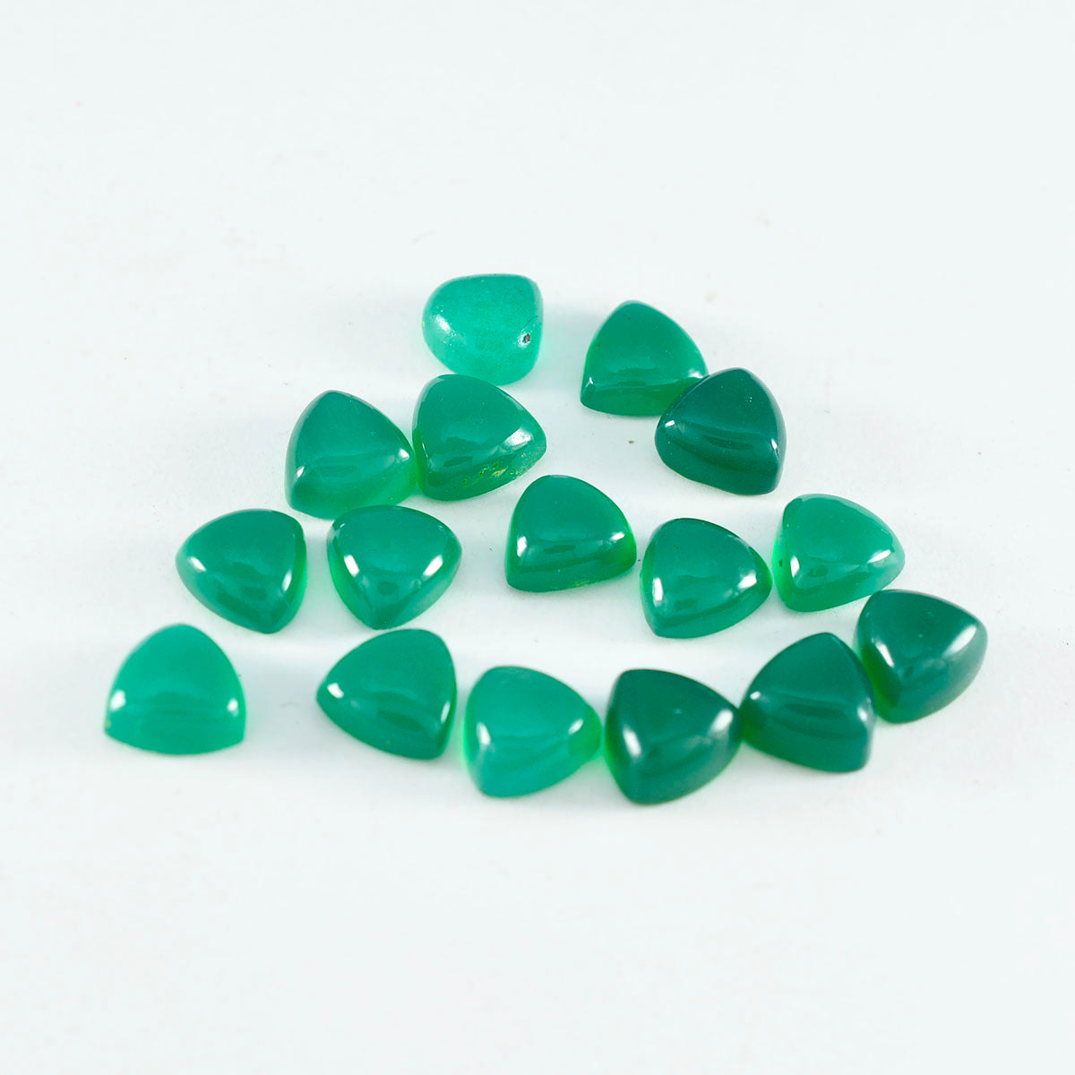 Green Onyx 1PC Small 8x8 MM Triangle Cabochon Green Pure semi Precious Loose Gemstones