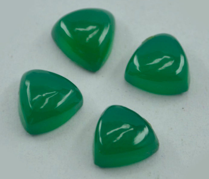 Green Onyx 10PC Tiny 4x4 MM Triangle Cabochon Green High Quality semi Precious Precious Gemstone