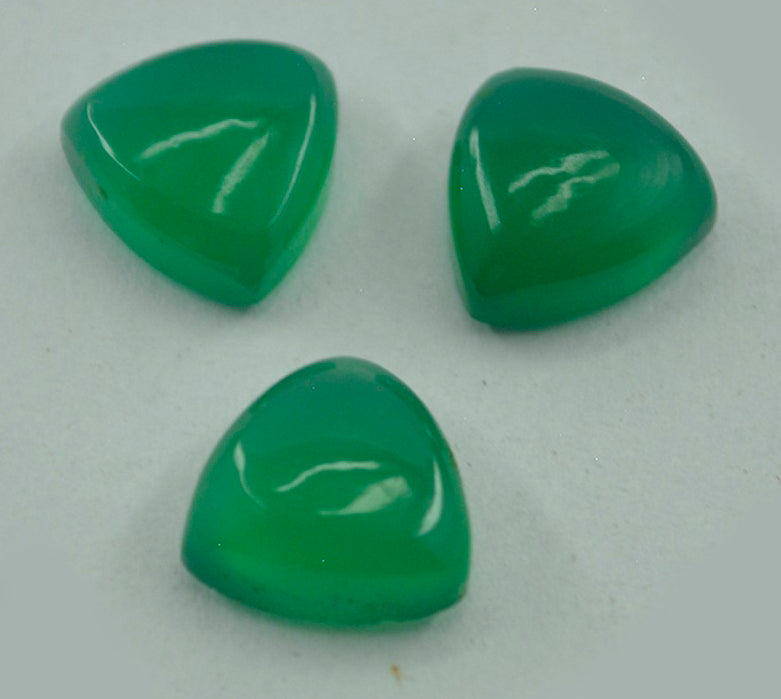 Green Onyx 1PC Tiny 6x6 MM Triangle Cabochon Green Genuine semi Precious Loose Gems