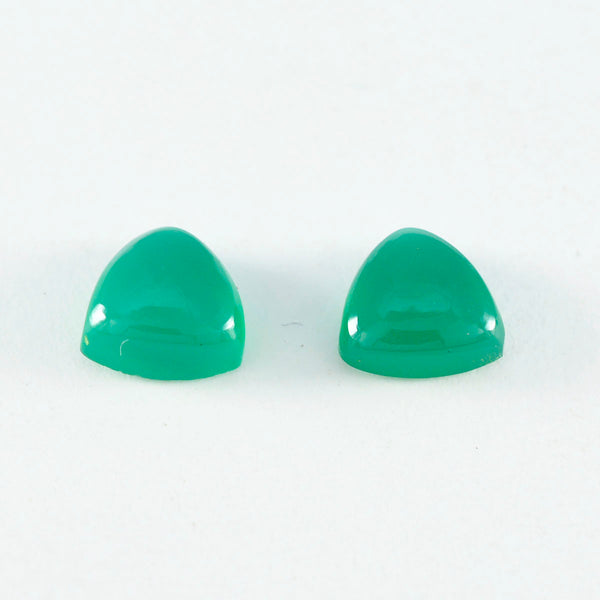 Green Onyx 1PC Small 8x8 MM Triangle Cabochon Green Pure semi Precious Loose Gemstones