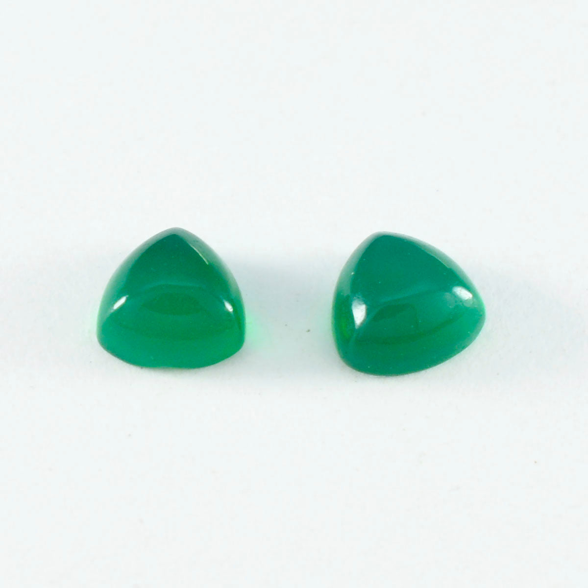 Green Onyx 1PC Medium 9x9 MM Triangle Cabochon Green Fiery semi Precious Semi Precious Gemstone