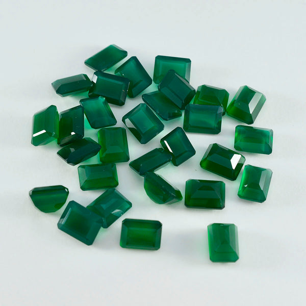 Green Onyx 1PC Small 6x8 MM Emerald Faceted Green Natural Semi Precious Gems
