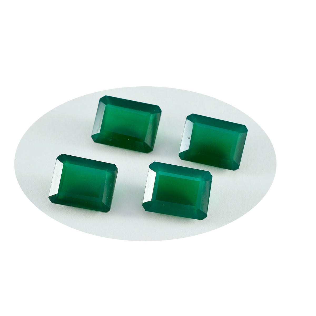 Green Onyx 1PC Small 6x9 MM Emerald Faceted Green Genuine Semi Precious Loose Gems