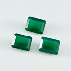 Green Onyx 1PC Medium 8x10 MM Emerald Faceted Green Fiery Semi Precious Gems