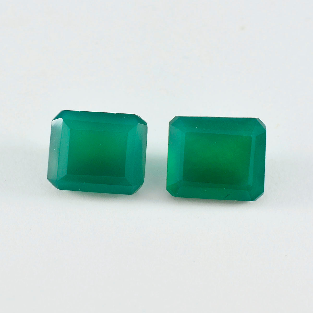 Green Onyx 1PC Large 10x14 MM Emerald Faceted Green Splendid Semi Precious Gems