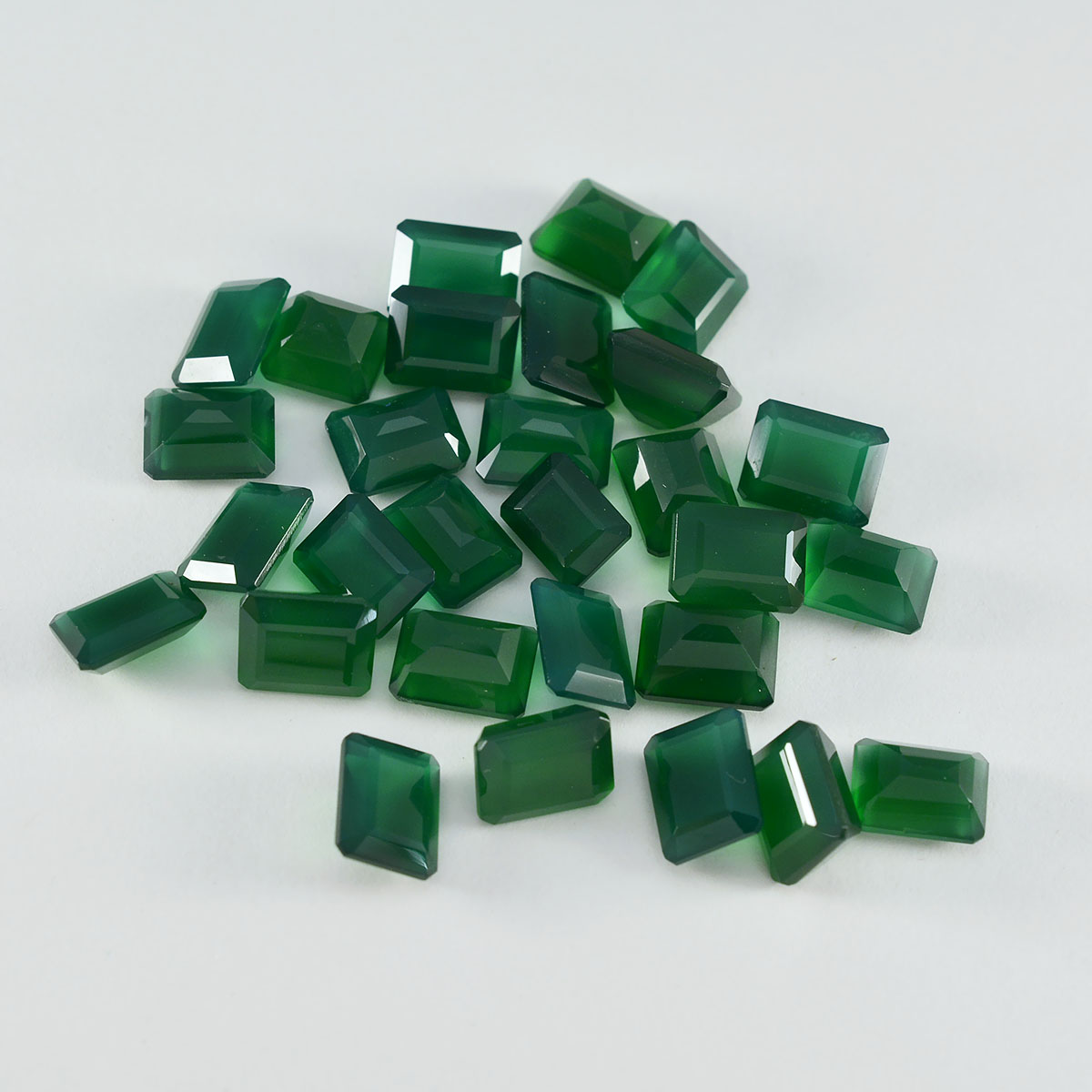 Green Onyx 1PC Tiny 5x7 MM Emerald Faceted Green High Quality Semi Precious Loose Gemstones