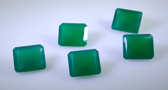 Green Onyx 1PC Small 6x8 MM Emerald Faceted Green Natural Semi Precious Gems