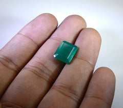 Green Onyx 1PC Small 6x9 MM Emerald Faceted Green Genuine Semi Precious Loose Gems