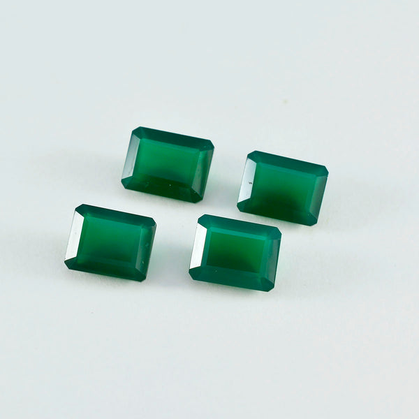 Green Onyx 1PC Medium 7x10 MM Emerald Faceted Green Pure Semi Precious Loose Gemstones