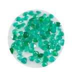 Green Onyx 10PC Tiny 4x4 MM Heart Faceted Green Brilliant Semi Precious Loose Gemstones