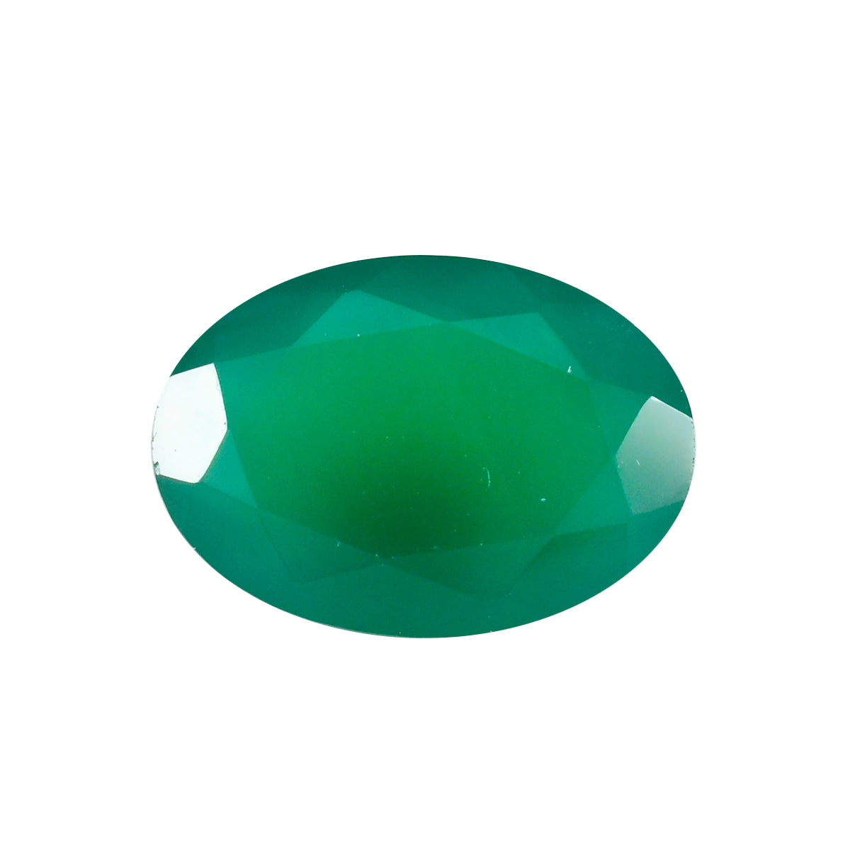 Green Onyx 1PC Large 10x14 MM Oval Faceted Green Superior Semi Precious Gems