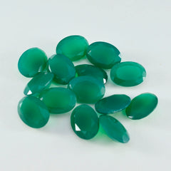 Green Onyx 1PC Medium 8x10 MM Oval Faceted Green Fine Semi Precious Gems