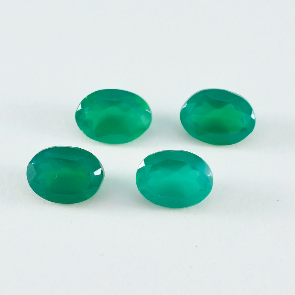 Green Onyx 1PC Medium 8x10 MM Oval Faceted Green Fine Semi Precious Gems