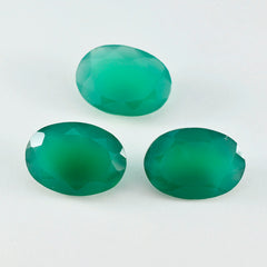 Green Onyx 1PC Chunky 15x20 MM Oval Faceted Green Brilliant Semi Precious Loose Gemstones