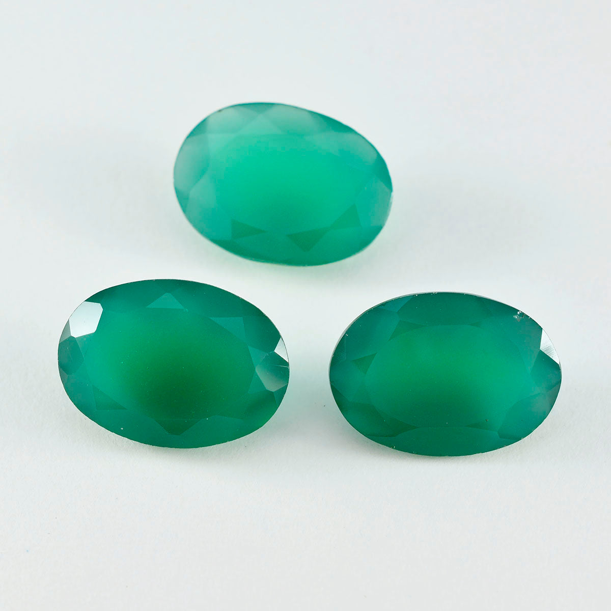 Green Onyx 1PC Chunky 15x20 MM Oval Faceted Green Brilliant Semi Precious Loose Gemstones