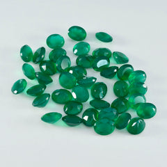 Green Onyx 1PC Tiny 5x7 MM Oval Faceted Green Polished Semi Precious Loose Gemstones