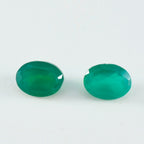 Green Onyx 1PC Small 6x9 MM Oval Faceted Green Luster Semi Precious Loose Gems