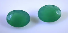 Green Onyx 1PC Small 7x9 MM Oval Faceted Green Lustrous Semi Precious Loose Gemstone