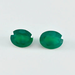 Green Onyx 1PC Large 9x11 MM Oval Faceted Green High Quality Semi Precious Loose Gems