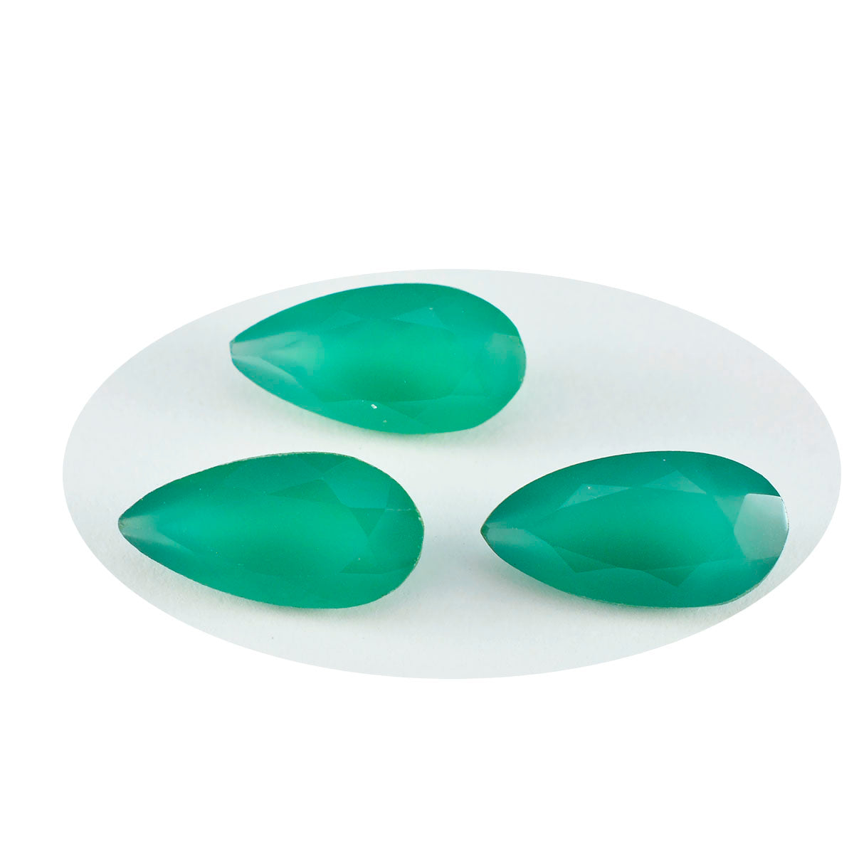 Green Onyx 1PC Large 10x12 MM Pear Faceted Green Shine Semi Precious Loose Gems