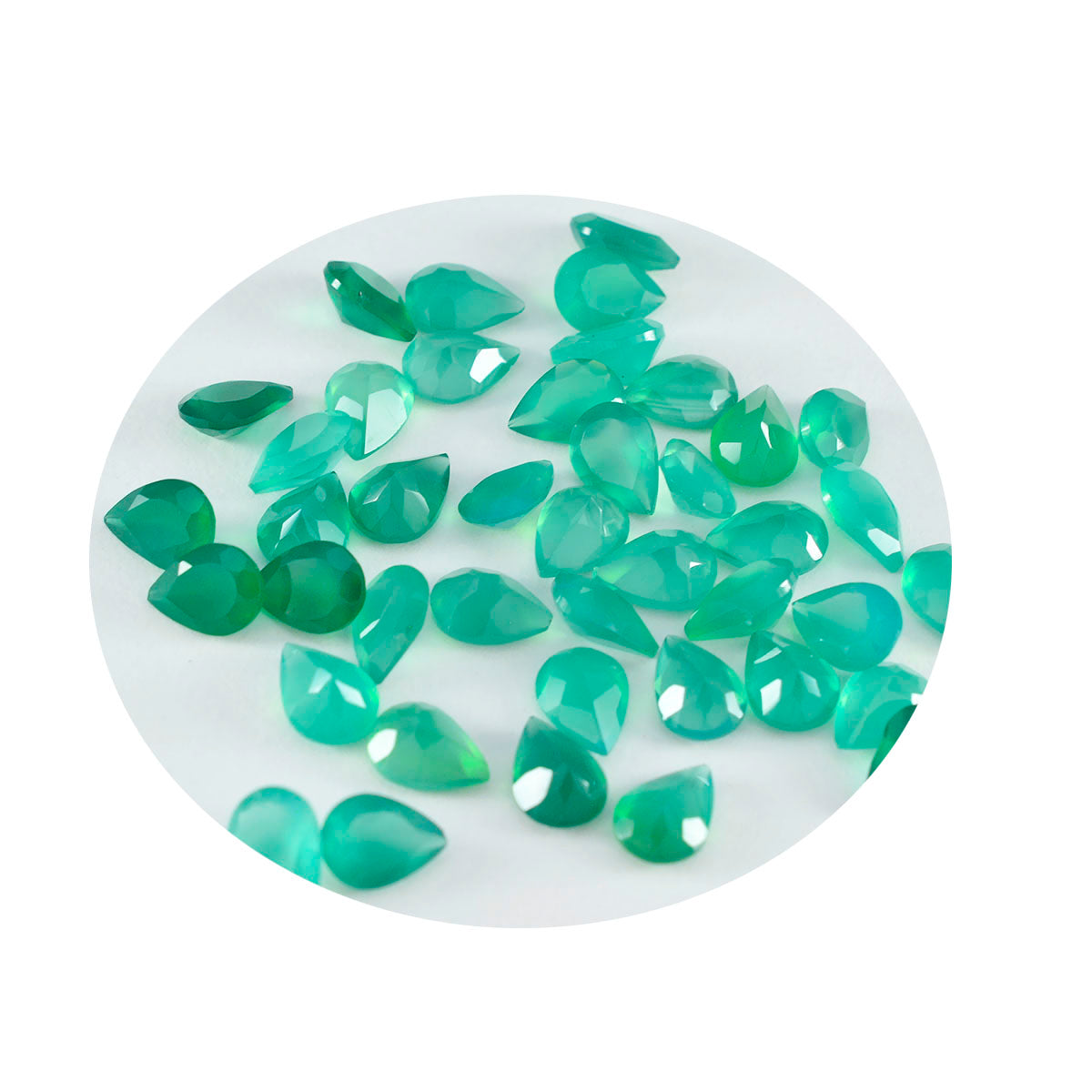 Green Onyx 10PC Tiny 4x6 MM Pear Faceted Green Superior Semi Precious Gems