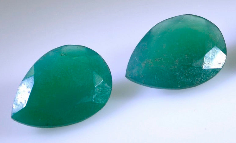 Green Onyx 1PC Small 6x9 MM Pear Faceted Green Brilliant Semi Precious Loose Gemstones