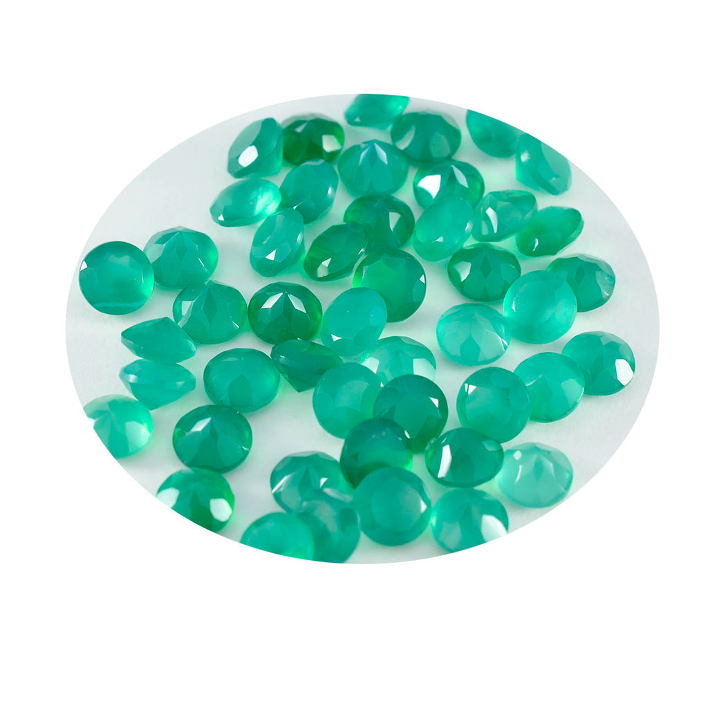 Green Onyx 10PC Tiny 3x3 MM Round Faceted Green Fiery Semi Precious Loose Gemstone