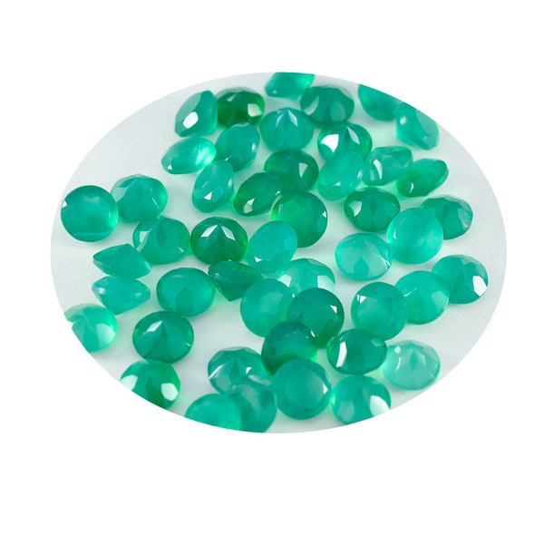 Green Onyx 10PC Tiny 3x3 MM Round Faceted Green Fiery Semi Precious Loose Gemstone