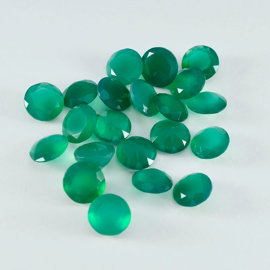 Green Onyx 1PC Small 7x7 MM Round Faceted Green Splendid Semi Precious Loose Gemstone