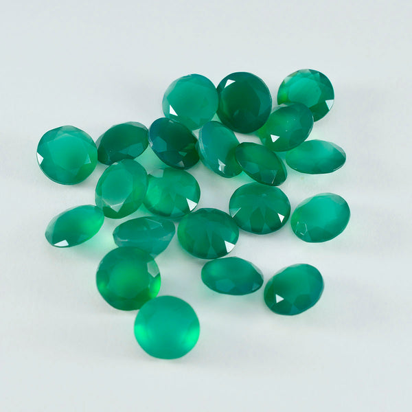 Green Onyx 1PC Small 7x7 MM Round Faceted Green Splendid Semi Precious Loose Gemstone