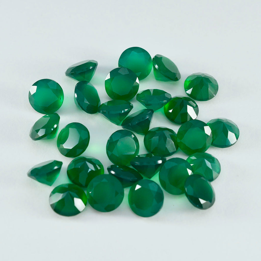 Green Onyx 1PC Tiny 6x6 MM Round Faceted Green Polished Semi Precious Loose Gems