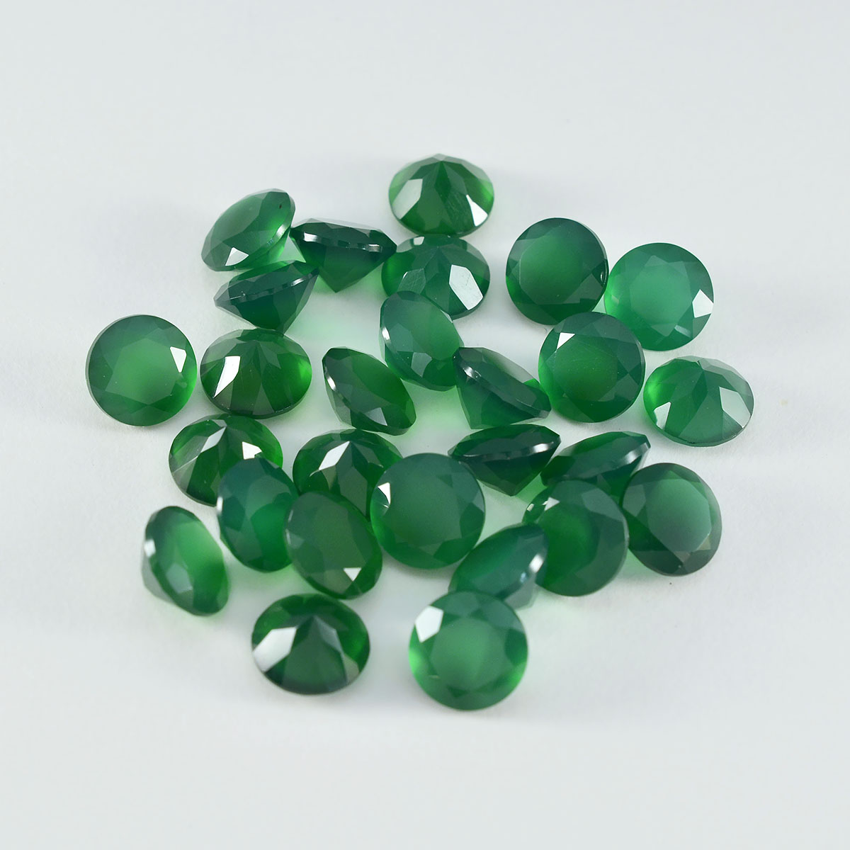Green Onyx 1PC Small 7x7 MM Round Faceted Green Splendid Semi Precious Loose Gemstone