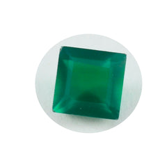 Green Onyx 1PC Large 10x10 MM Square Faceted Green Shine Semi Precious Loose Gems