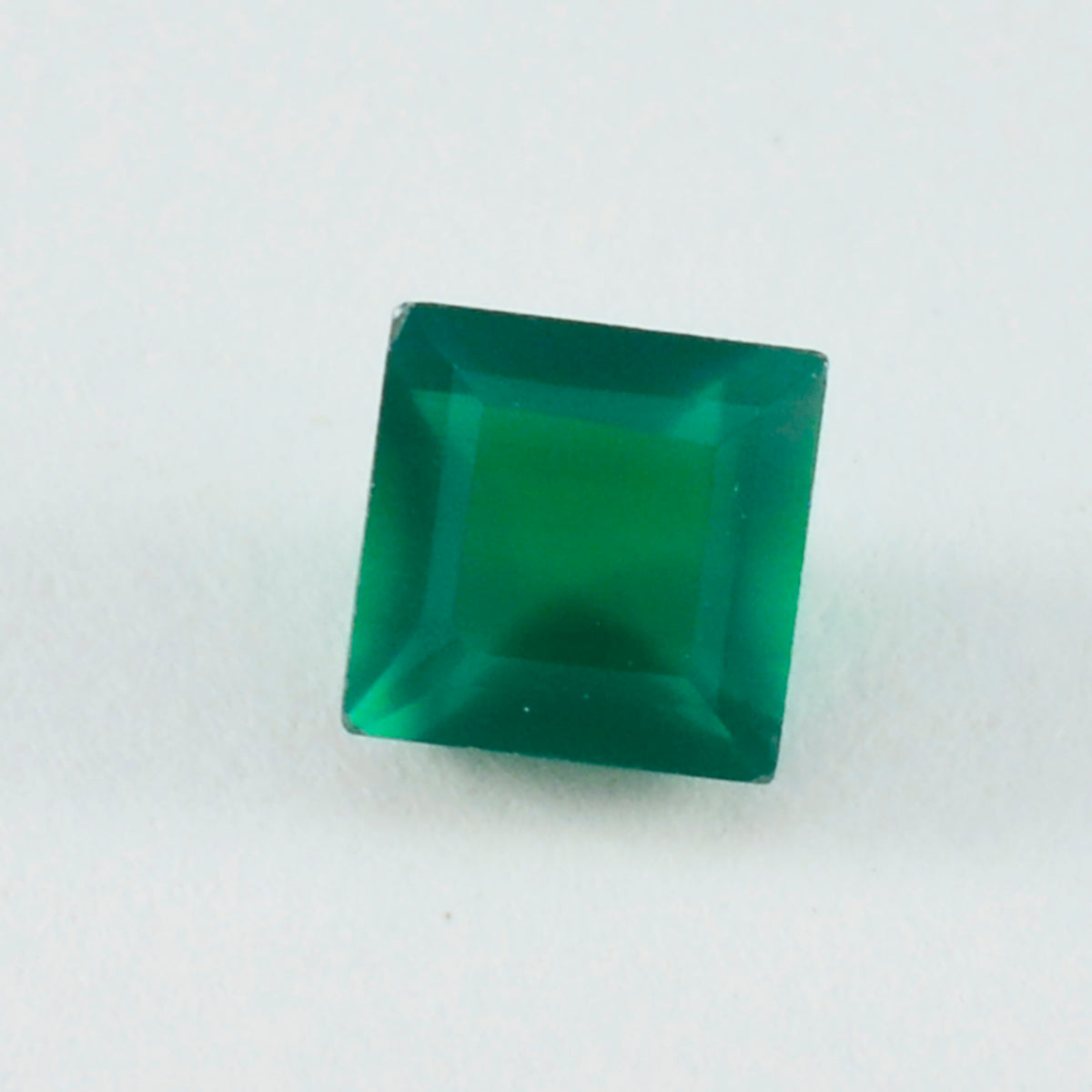 Green Onyx 1PC Chunky 16x16 MM Square Faceted Green Pure Semi Precious Loose Gemstones Hoofdafbeelding