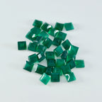 Green Onyx 10PC Tiny 4x4 MM Square Faceted Green Brilliant Semi Precious Loose Gemstones
