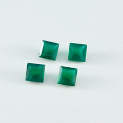 Green Onyx 1PC Tiny 6x6 MM Square Faceted Green Polished Semi Precious Loose Gems