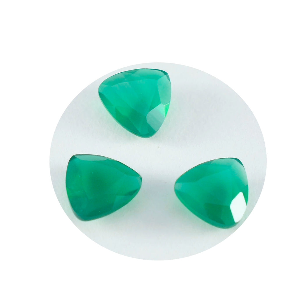 Green Onyx 1PC Large 12x12 MM Triangle Faceted Green High Quality Semi Precious Loose Gemstones