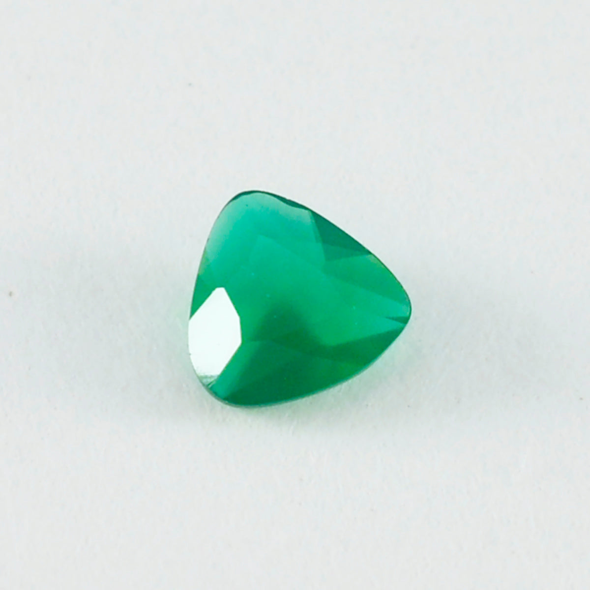 Green Onyx 1PC Chunky 14x14 MM Triangle Faceted Green Genuine Semi Precious Loose Gems